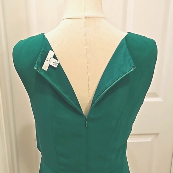 Halston Heritage Crew Neck Mini Jade DDress Size 4 - Picture 4 of 7